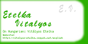 etelka vitalyos business card